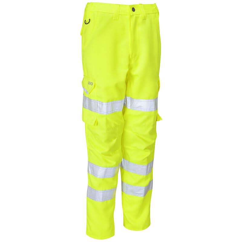 Leo Pennymoor ISO 20471 Class 2 Womens PolyCotton Womens Cargo Trouser CL01 - Yellow - Customisable Trousers