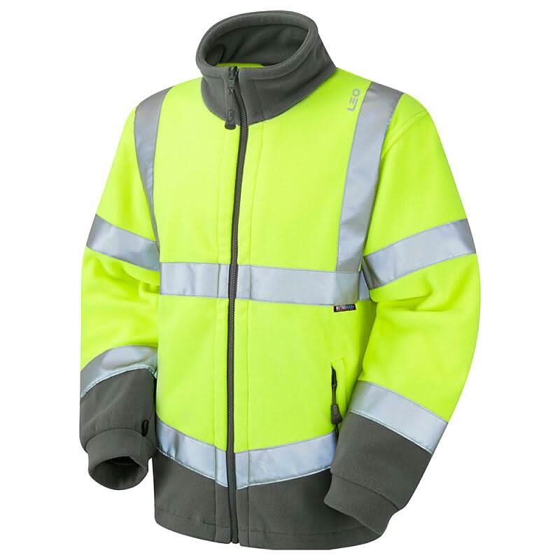 Leo Hartland ISO 20471 Class 3 Fleece Jacket F01 - Yellow - Customisable Jacket