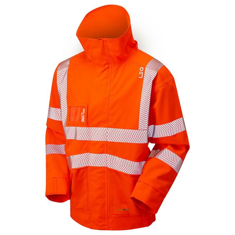 Leo Dartmoor ISO 20471 Class 3 EcoViz 10K Breathable Bomber Jacket J05 - Orange - Customisable Jacket