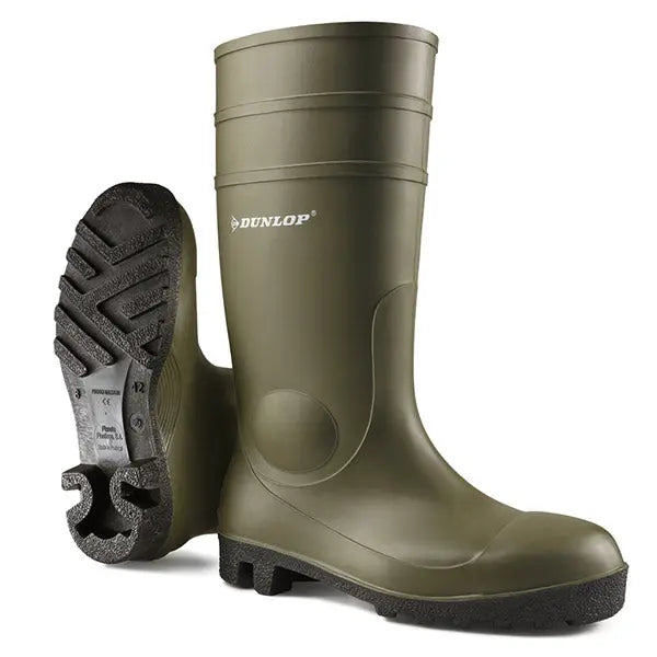 Dunlop Protomaster Full Safety Pvc Wellingtons 142 - Green - Customisable Wellingtons