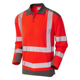 Leo Wringcliff ISO 20471 Class 2 Coolviz Plus Polo Shirt P15 - Red Grey - Customisable Polos