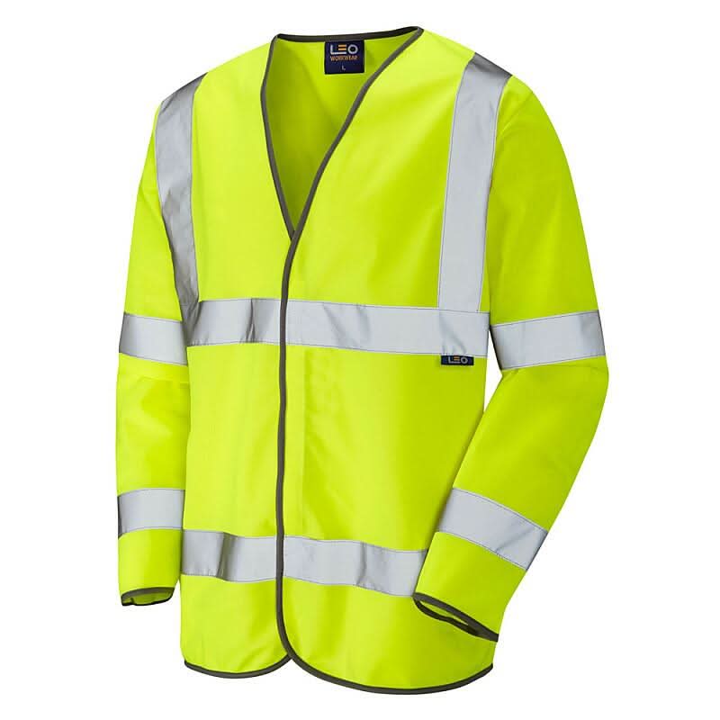 Leo Shirwell ISO 20471 Class 3 Sleeved Waistcoat S01 - Yellow - Customisable Hi-Vis Vest