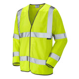 Leo Fremington ISO 20471 Class 3 Coolviz Sleeved Waistcoat S04 - Yellow - Customisable Hi-Vis Vest