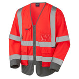 Leo Wrafton ISO 20471 Class 3 Sleeved Superior Waistcoat S12 - Red Grey - Customisable Hi-Vis Vest