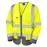 Leo Wrafton ISO 20471 Class 3 Sleeved Superior Waistcoat S12 - Yellow Grey - Customisable Hi-Vis Vest