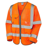 Leo Burrington ISO 20471 Class 3 Coolviz Sleeved Superior Waistcoat S20 - Orange - Customisable Hi-Vis Vest