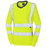 Leo LYDFORD ISO 20471 Cl 3 Comfort Womens Sleeved T Shirt TL05 - Yellow - Customisable Hi-Vis T-Shirts