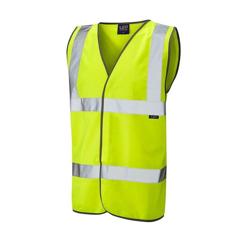 Leo Tarka ISO 20471 Class 2 Waistcoat W01 - Yellow - Customisable Hi-Vis Vest