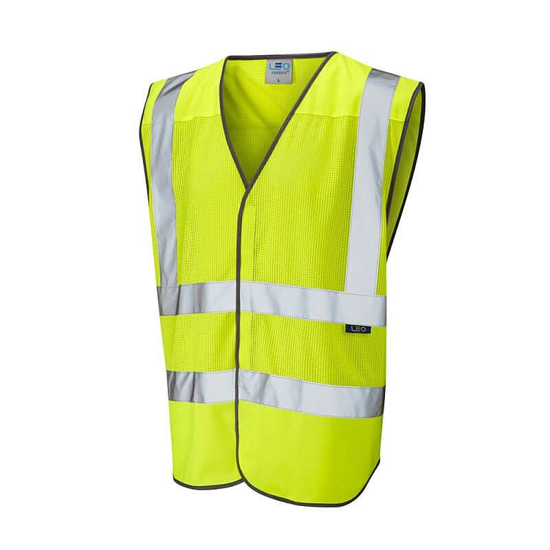 Leo Arlington ISO 20471 Class 2 Coolviz Waistcoat W04 - Yellow - Customisable Hi-Vis Vest