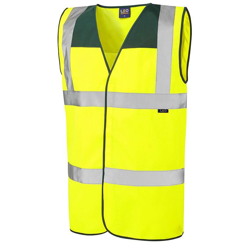 Leo Bradworthy ISO 20471 Class 2 Yoke Waistcoat W09 - Bottle - Customisable Hi-Vis Vest