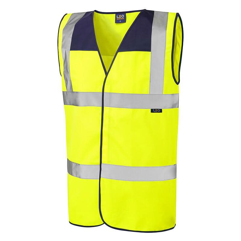 Leo Bradworthy ISO 20471 Class 2 Yoke Waistcoat W09 - Navy - Customisable Hi-Vis Vest