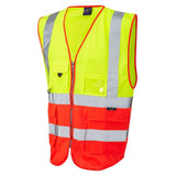 Leo Lynton ISO 20471 Class 2 Superior Waistcoat W11 - Yellow Hi Vis Red - Customisable Hi-Vis Vest