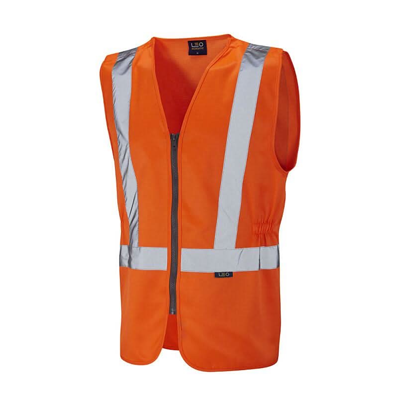 Leo Copplestone ISO 20471 Class 2 Railway Plus Waistcoat W16 - Orange - Customisable Hi-Vis Vest