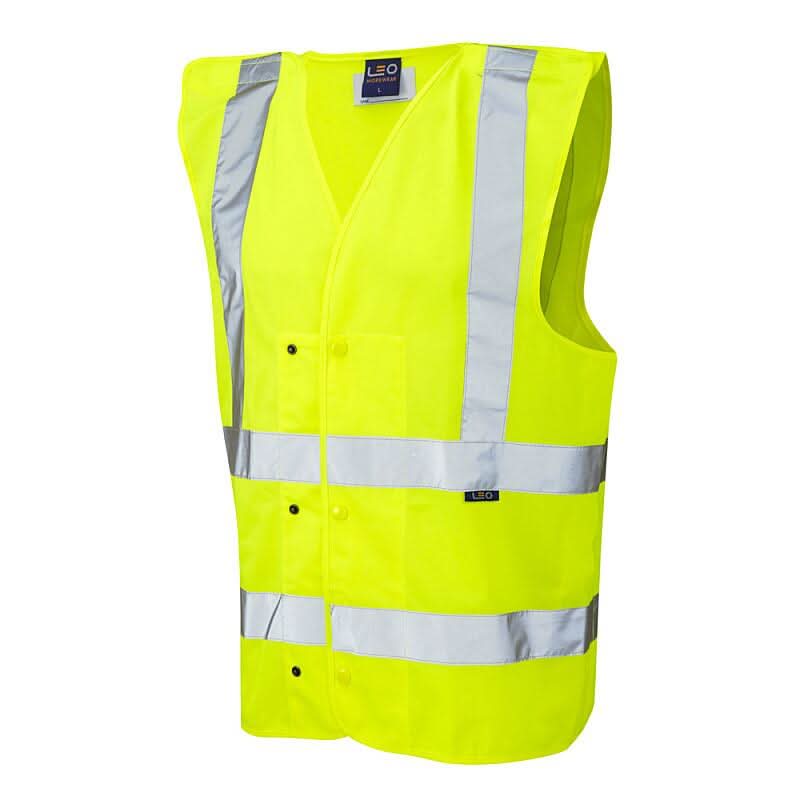 Leo Rackenford ISO 20471 Class 2 Underground Waistcoat W17 - Yellow - Customisable Hi-Vis Vest