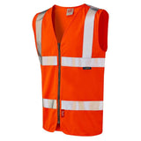 Leo Meeth ISO 20471 Class 2 LFS Waistcoat W23 - Orange - Customisable Hi-Vis Vest