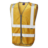 Leo Commodore Single Colour Reflective Waistcoat Non ISO 20471 W35 - Gold - Customisable Hi-Vis Vest