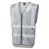 Leo Commodore Single Colour Reflective Waistcoat Non ISO 20471 W35 - Silver - Customisable Hi-Vis Vest