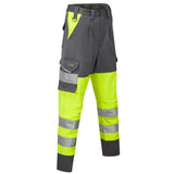 EcoViz Womens Stretch Cargo Trouser Beckamoor CL04 - HV YELLOW GREY - Customisable Hi-Vis Shorts & Trousers