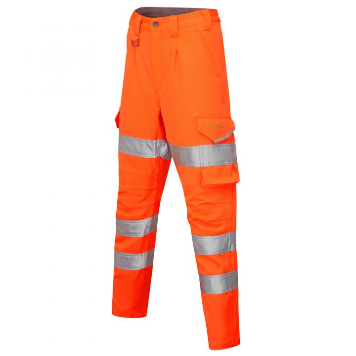 EcoViz Womens Stretch Cargo Trouser Beckamoor CL04 - HV ORANGE - Customisable Hi-Vis Shorts & Trousers