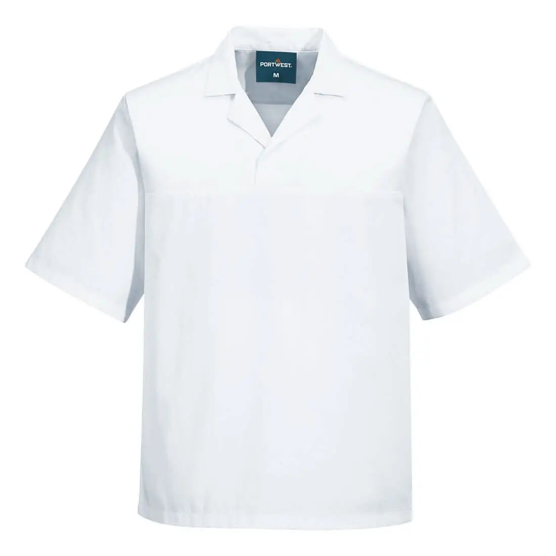 Portwest BakerS No Pocket Shirt SS 2209 - White - Customisable T-Shirts