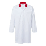 Portwest Food Industry No Pocket Coat 2210 - White Red - Customisable Jacket