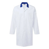 Portwest Food Industry No Pocket Coat 2210 - White Royal Blue - Customisable Jacket