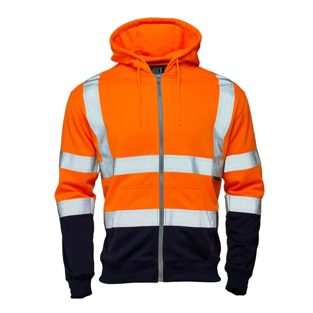 Supertouch Hi Vis Orange 2 Tone Hooded Zipped Sweatshirt - 318XX |  Supertouch