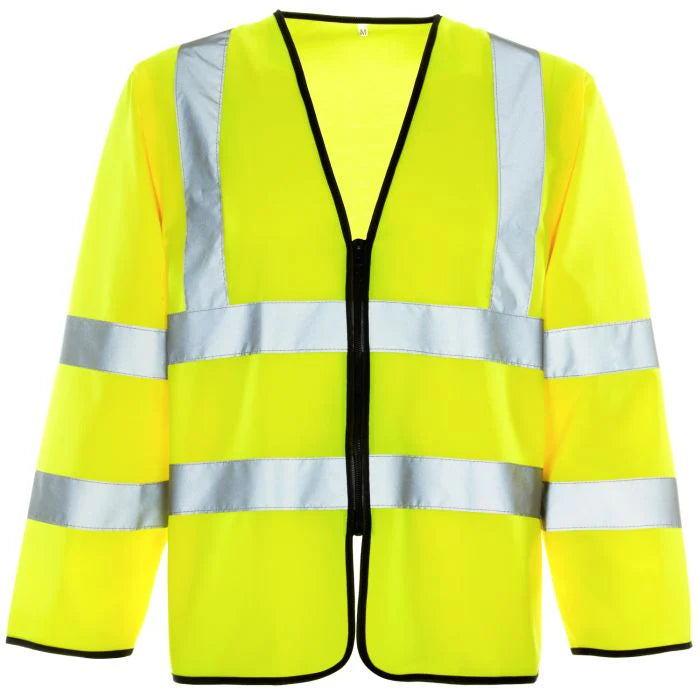 Supertouch Hi Vis Yellow Long Sleeved Zip Vest - H101 |  Supertouch
