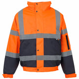 Supertouch - Hi Vis 2 Tone Bomber Jacket - H38 - Orange Navy - Customisable Jacket