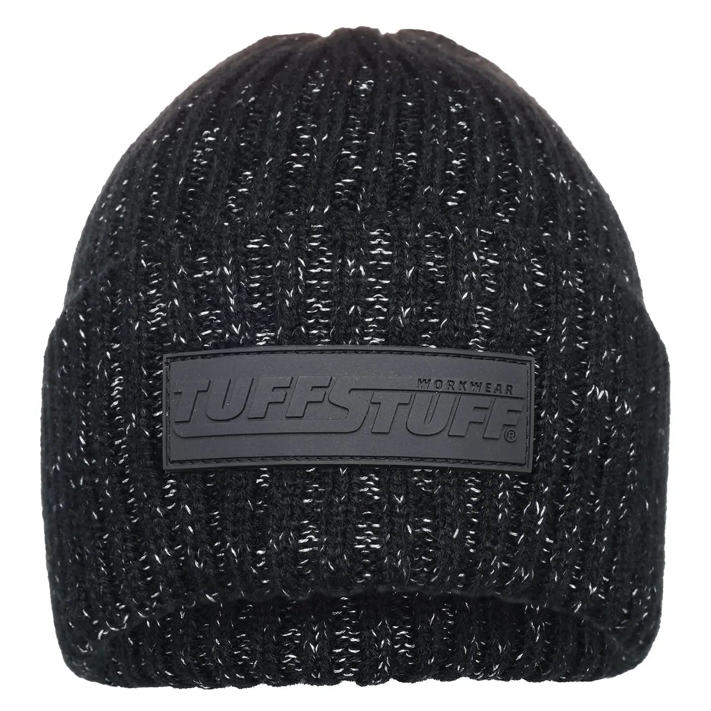 Tuffstuff Logo Knit Beanie 417 - BLACK ONE SIZE - Customisable ESSENTIALS