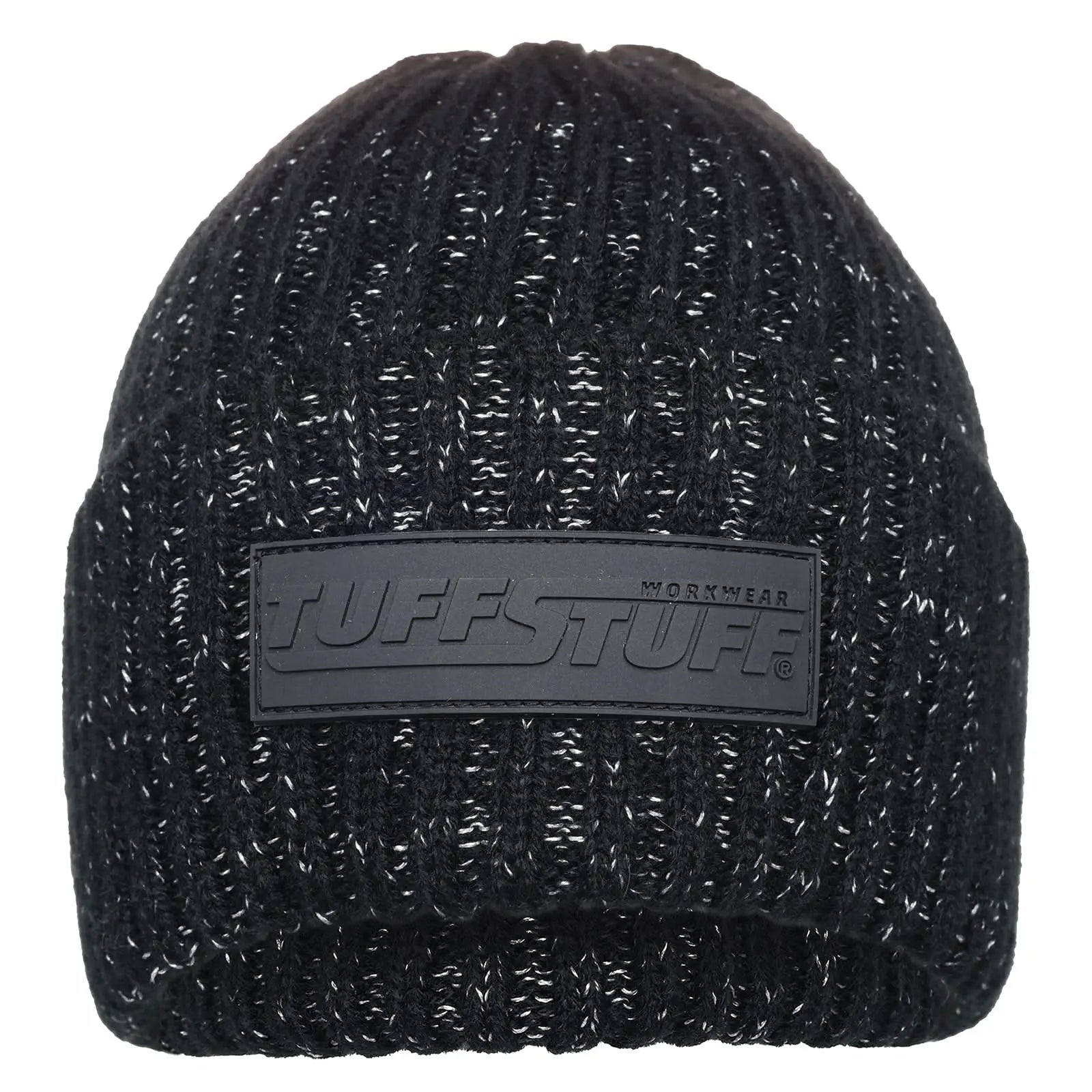 Tuffstuff Logo Knit Beanie 417 - BLACK ONE SIZE - Customisable ESSENTIALS