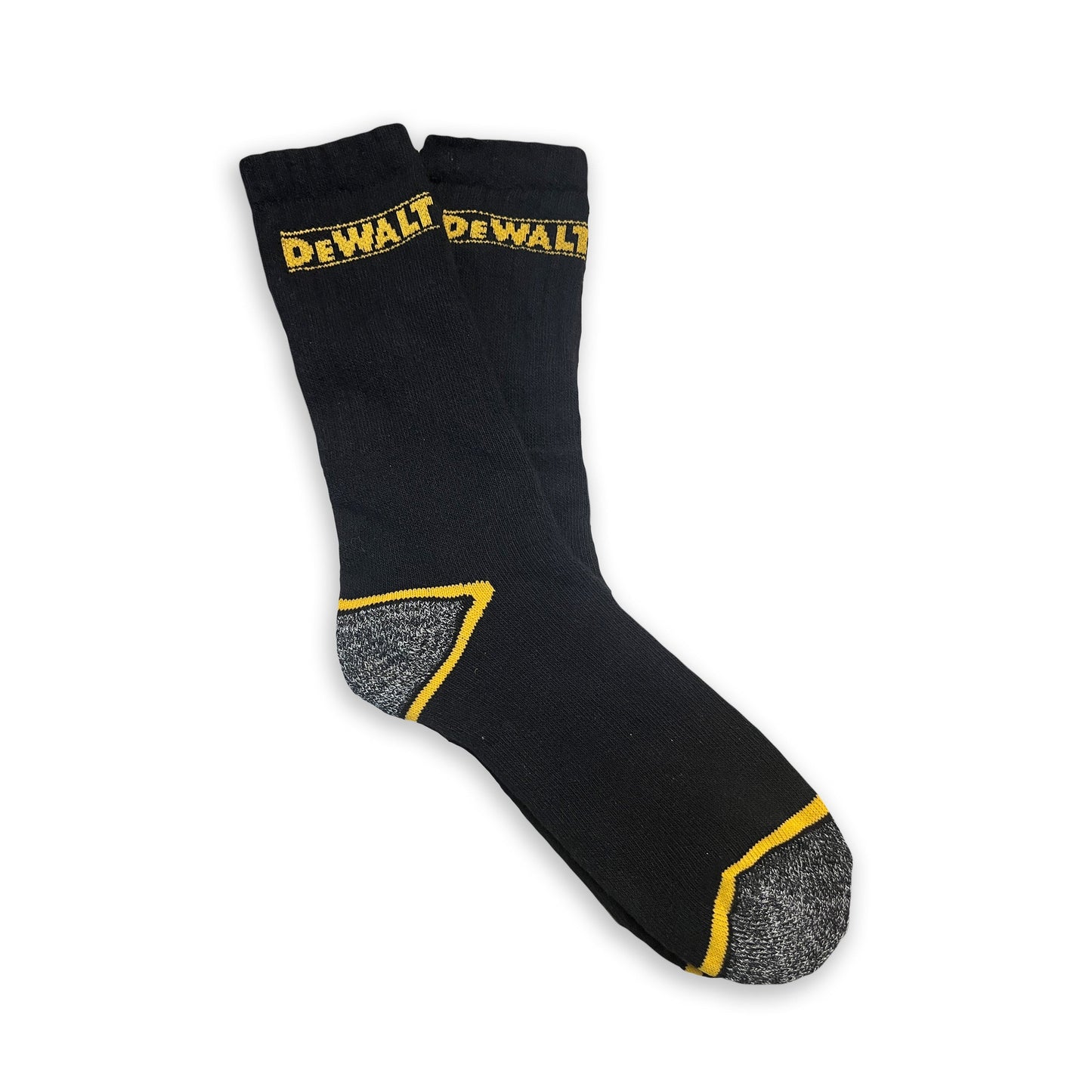 DeWalt Hydro Sock Twin Pair Pack of work socks Black/Yellow - - Customisable General Safety Shoes