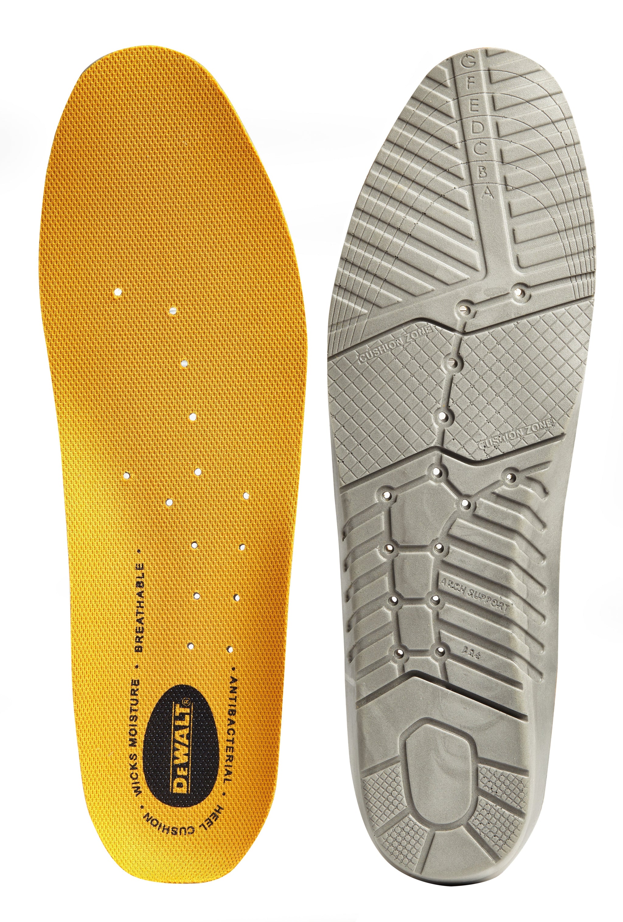 DeWalt Insoles Polyurethane Comfort Insole Yellow - Yellow One Size - Customisable Footwear Accessories