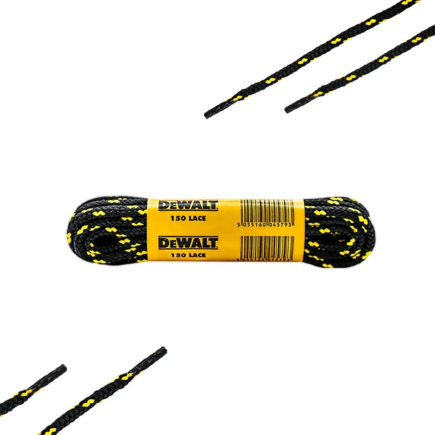 DeWalt DWF90006 Lace Bkyel Blister Pack Laces Black Yellow Black/Yellow - - Customisable Footwear Accessories