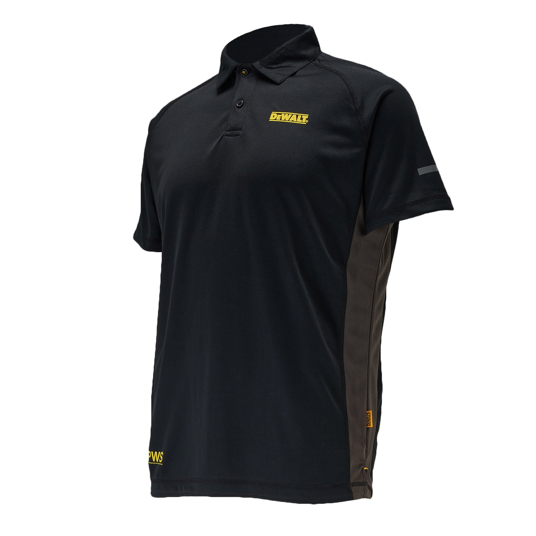 DeWalt Rutland /Grey PWS Polo Shirt Black - Black - Customisable Workwear