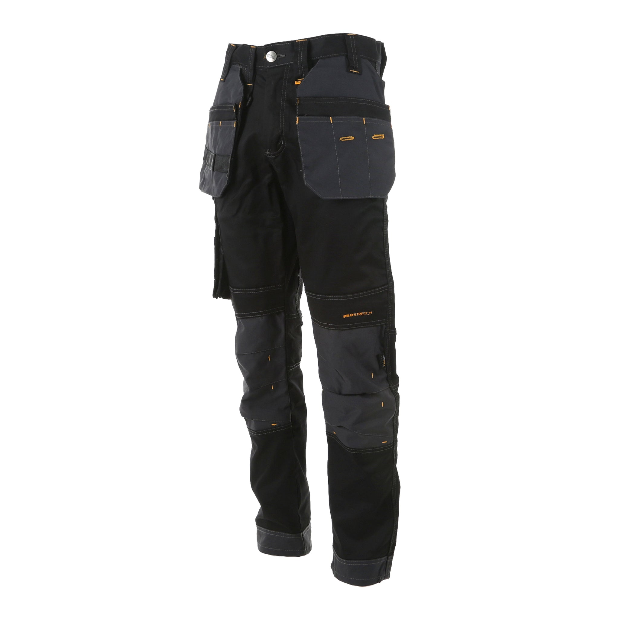 DeWalt Harrison Regular Fit Stretch Trouser Black/Grey - Black Grey - Customisable Workwear