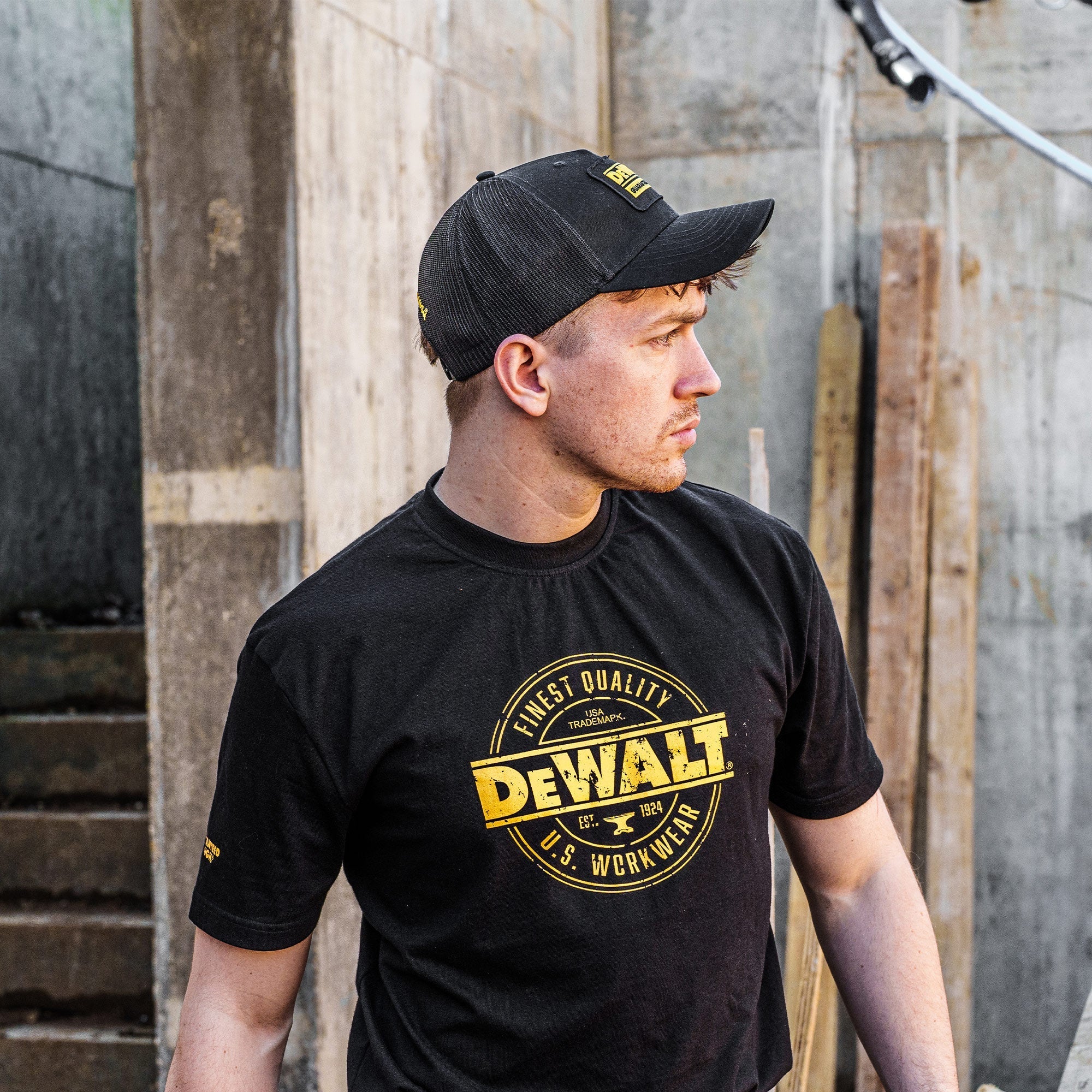 DeWalt Oakdale Baseball Cap Black - - Customisable Workwear