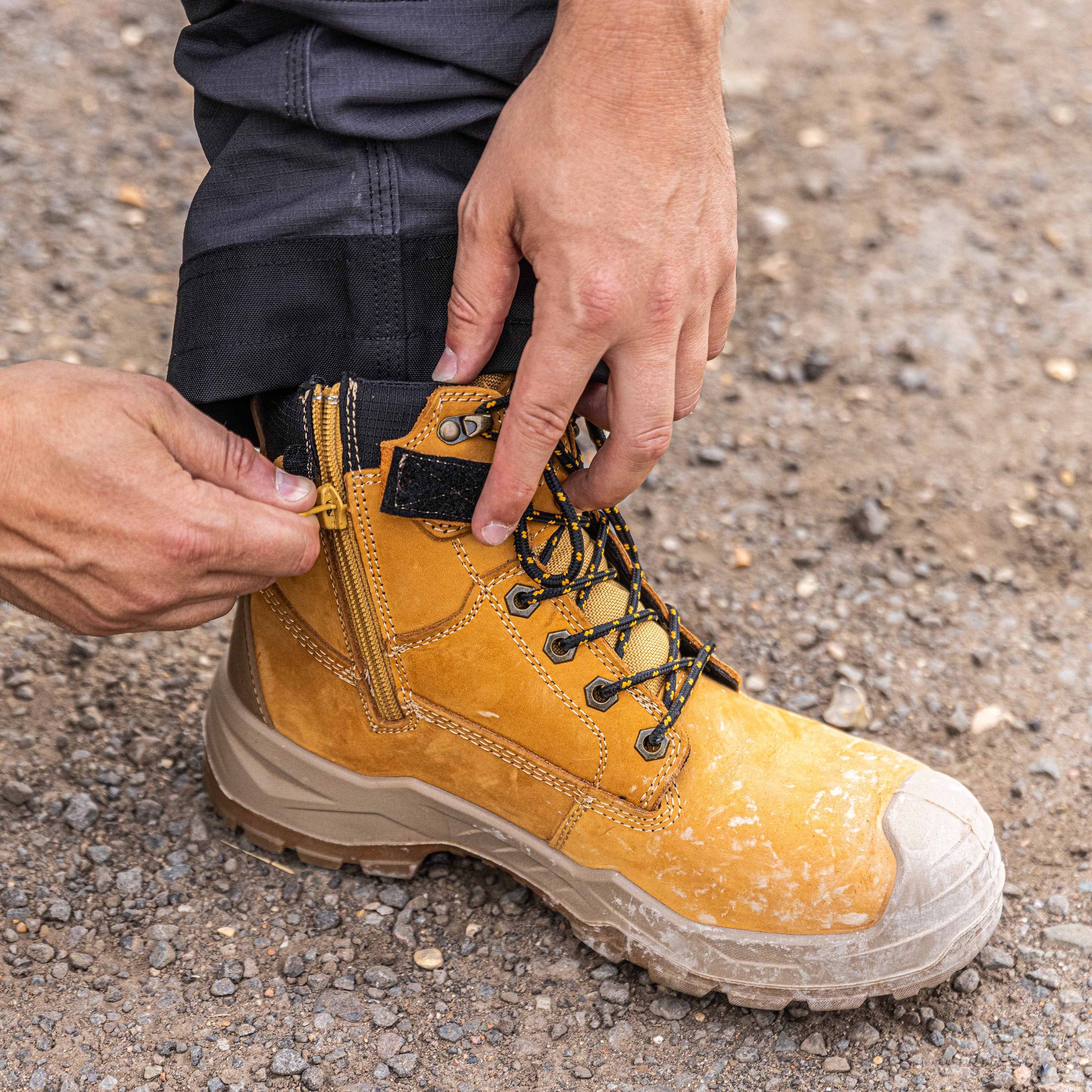 DeWalt Jamestown Side Zip Safety Boot Wheat - - Customisable Footwear