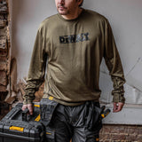 DeWalt Truro Long Sleeve Performance T-Shirt Olive - - Customisable Workwear