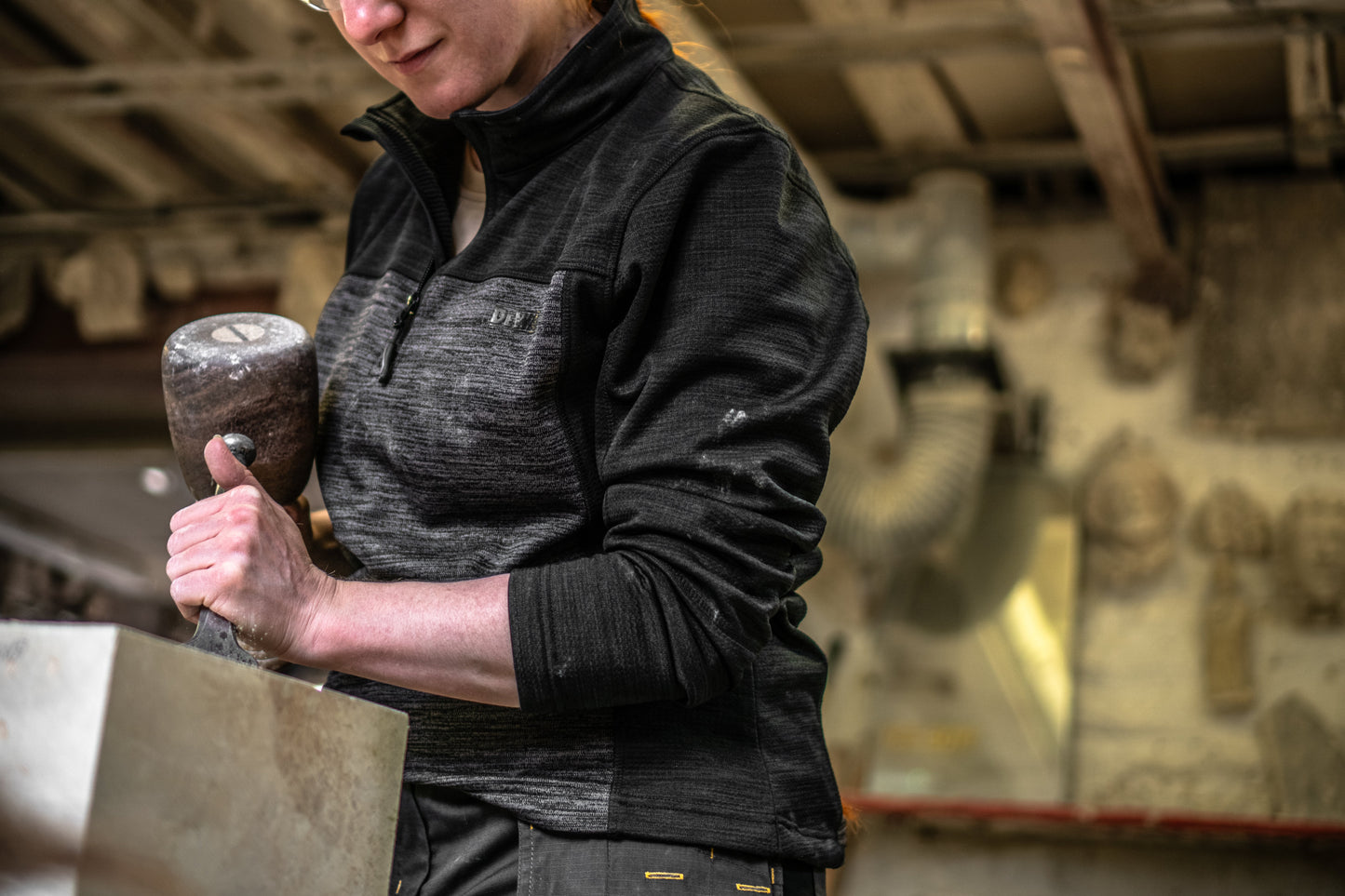 DeWalt Charlotte Ladies Quarter Zip Grey/Black - - Customisable Workwear