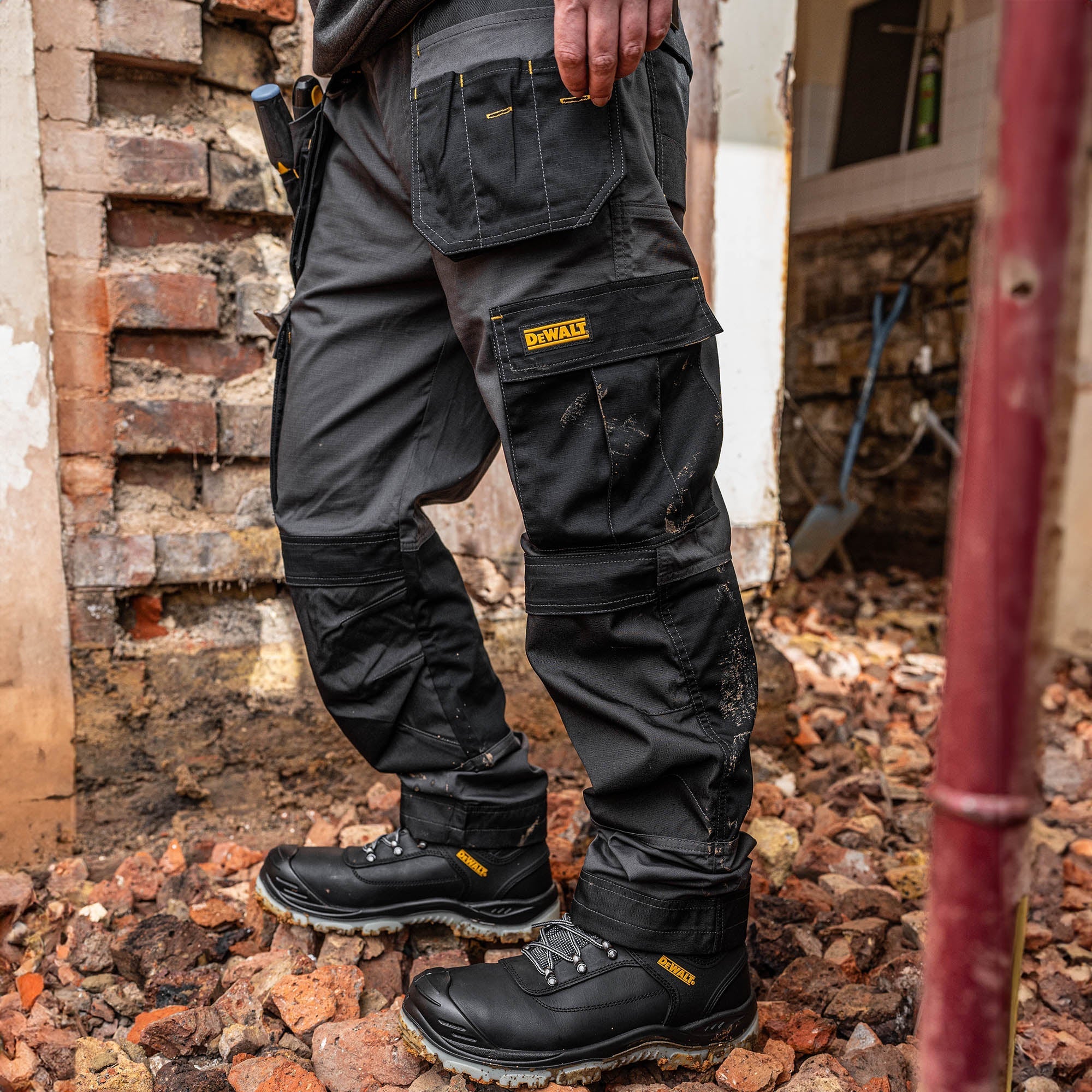 DeWalt Albany Slim Fit Trouser Grey/Black - - Customisable Workwear
