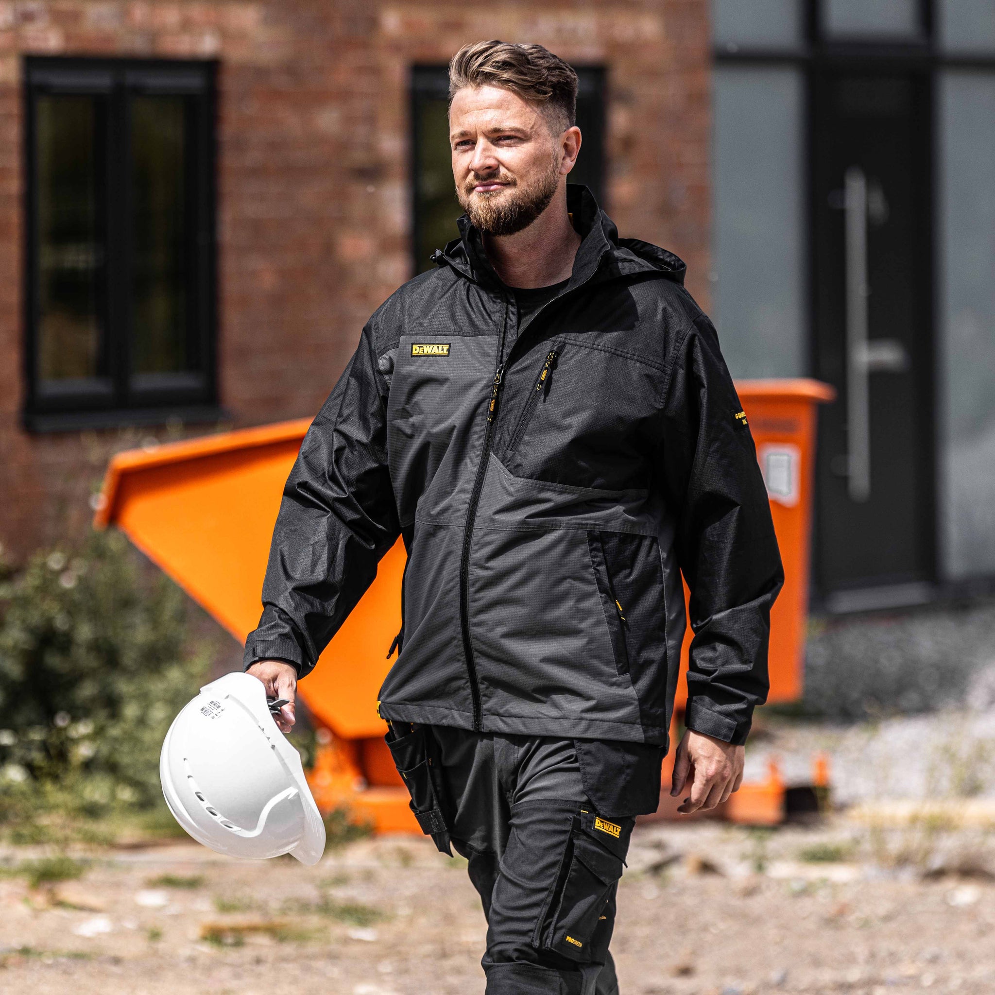 DeWalt Southampton Breathable Waterproof Jacket Grey/Black - - Customisable Workwear