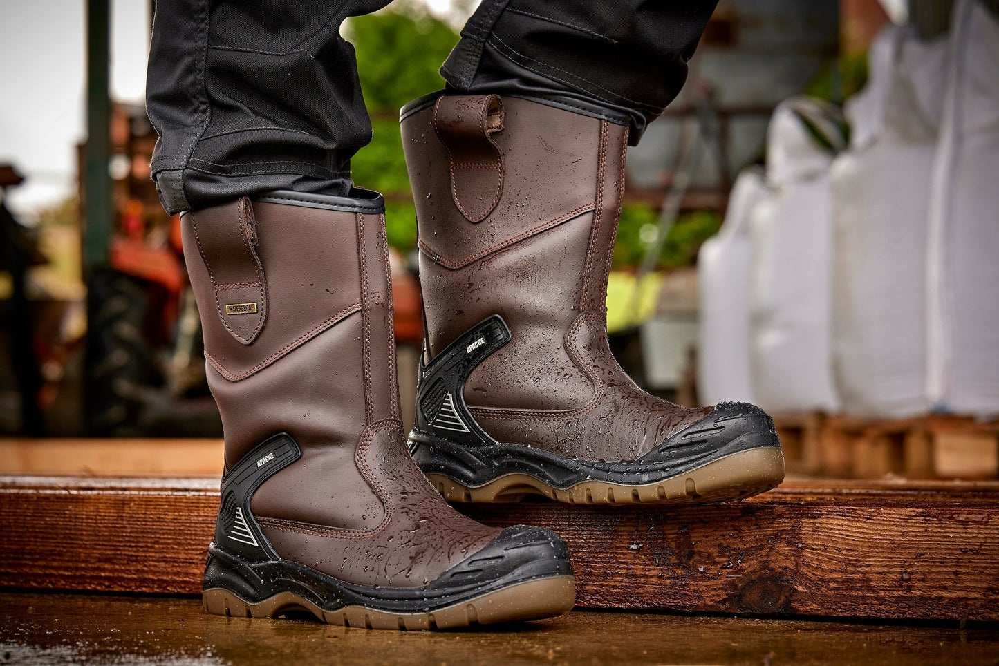 Apache AP305 Waterproof Rigger Boot Brown - - Customisable Boots