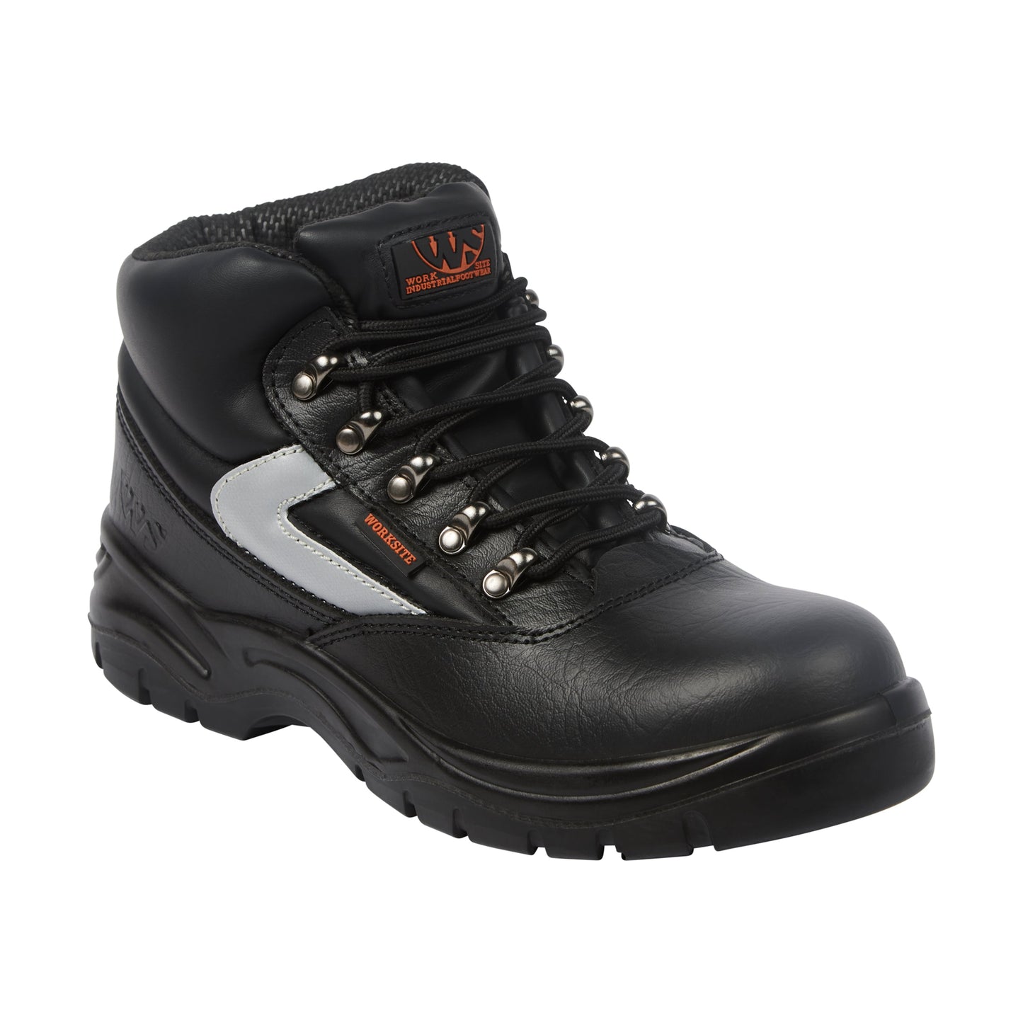 Work Site SS601SM Mid-Cut Safety Boot Black - Black - Customisable Footwear