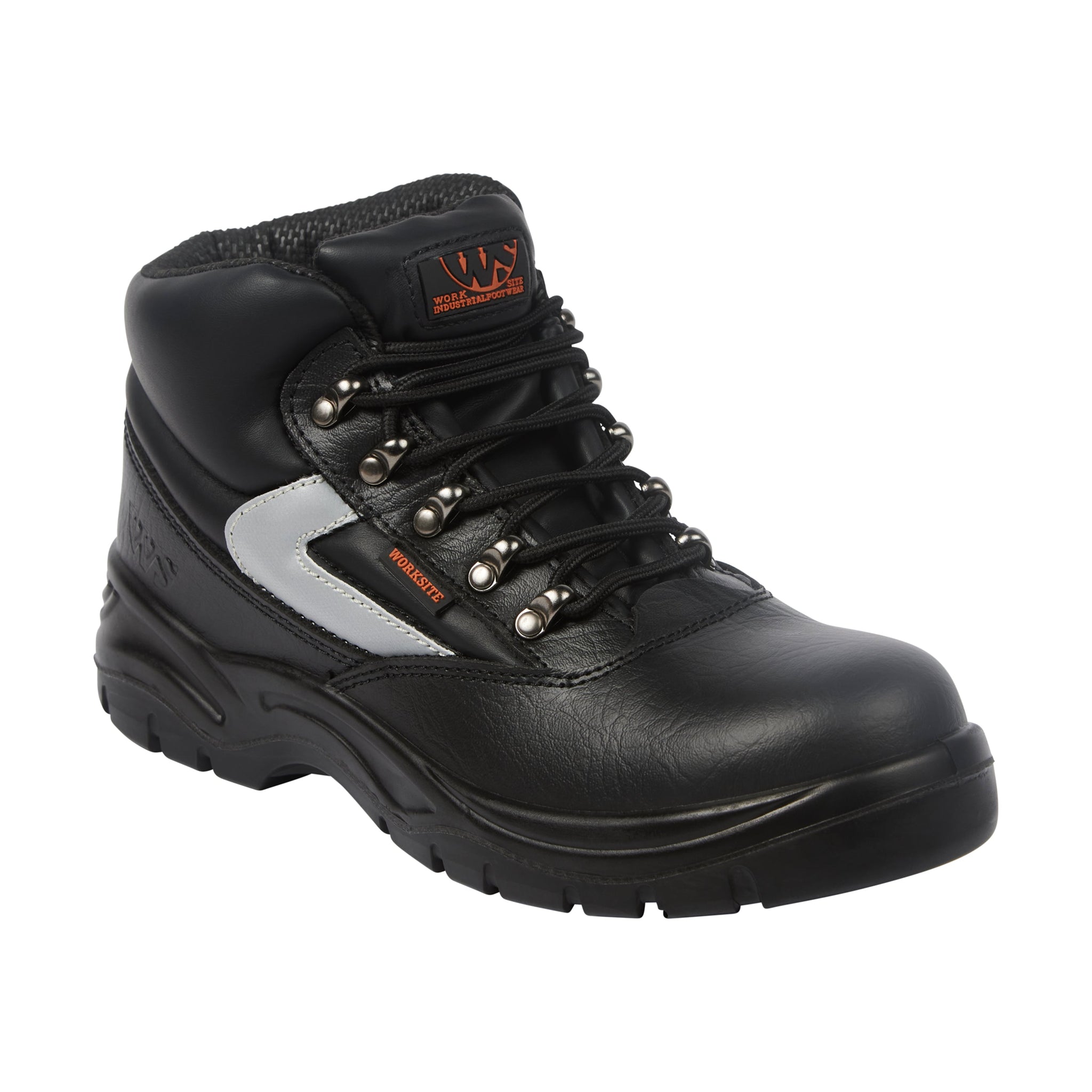 Work Site SS601SM Mid-Cut Safety Boot Black - Black - Customisable Footwear