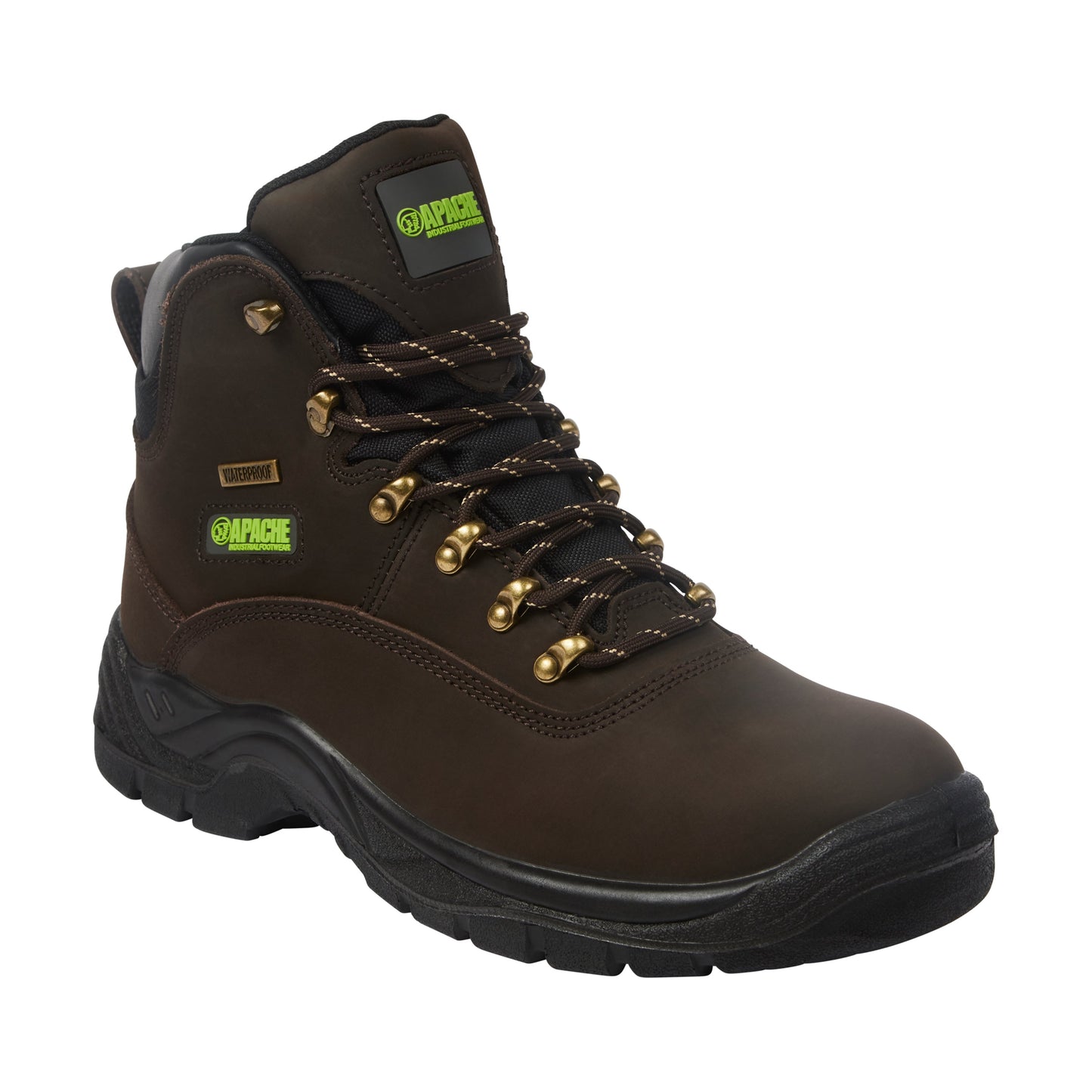 Apache SS813SM Waterproof Safety Hiker Brown - Brown - Customisable Footwear