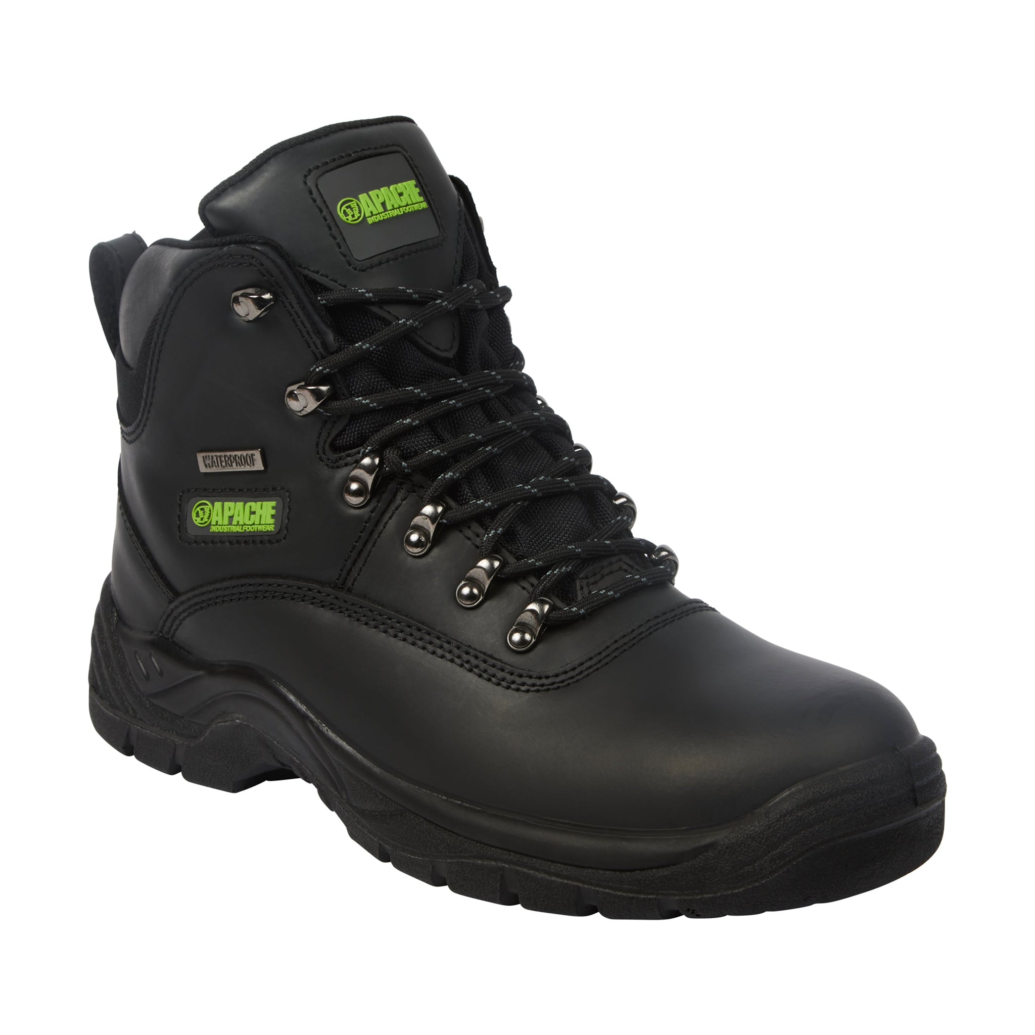 Apache SS812SM Waterproof Safety Hiker Black - Black - Customisable Footwear