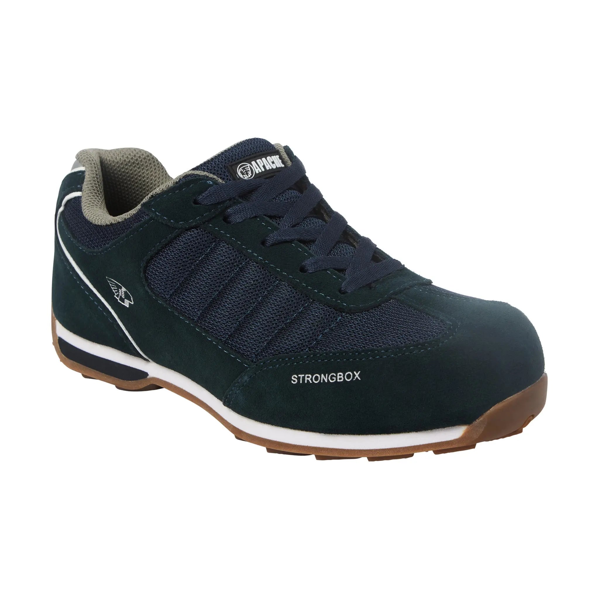 Apache Strike Suede Retro Safety Trainer Navy - Blue - Customisable Workwear Safefety