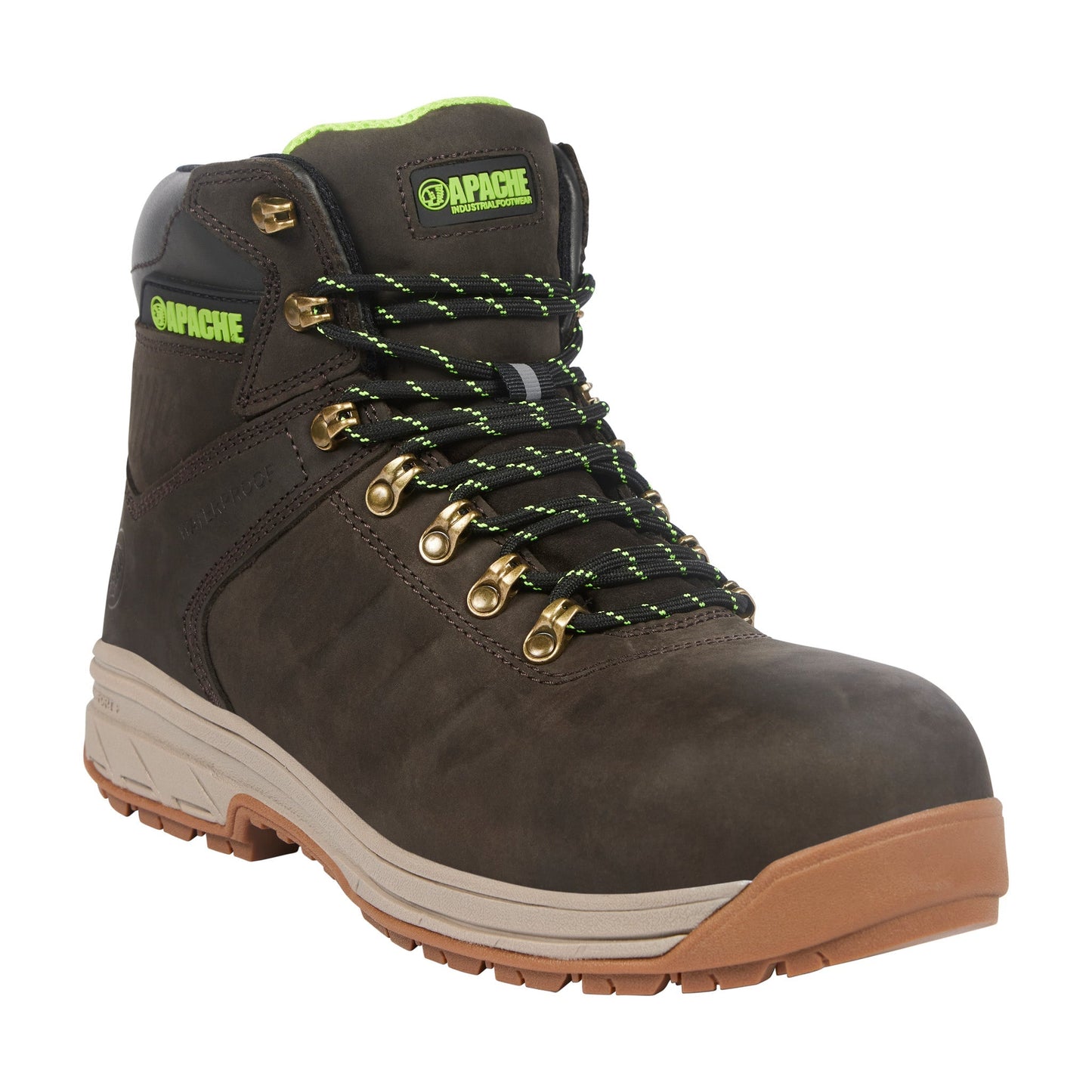Apache Moose Jaw Leather Waterproof Safety Boot - XTS Outsole Brown - Brown - Customisable Footwear