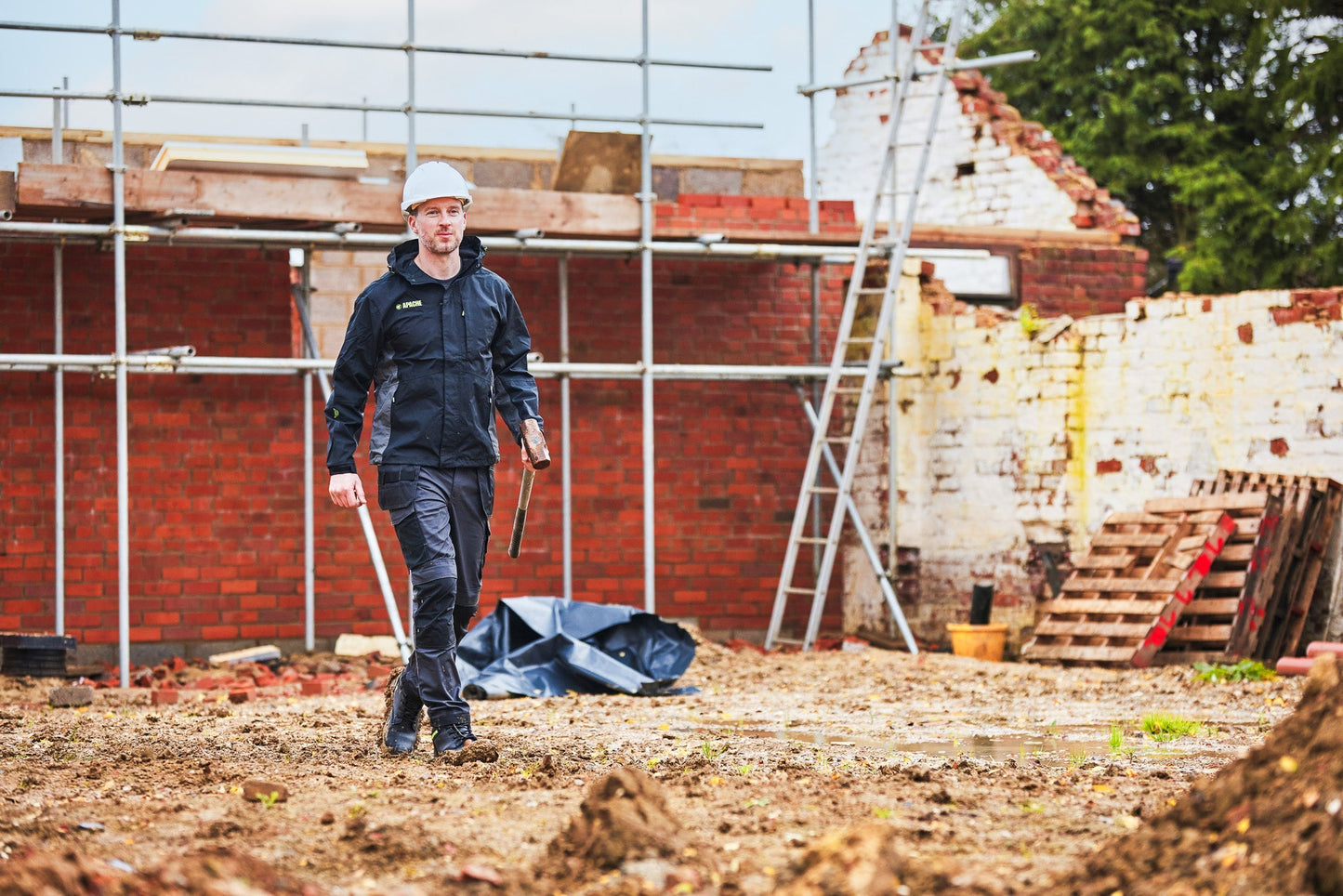 Apache Sudbury Stretch Slim Fit Holster Pocket Trouser Grey/Black - - Customisable Workwear
